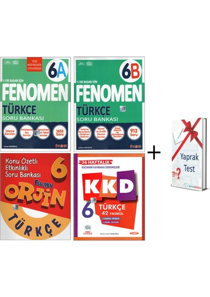 Fenomen 6.sınıf Türkçe 6A+6B+ORJIN +Kurmay Kkd +Hediye (4 Kitap)