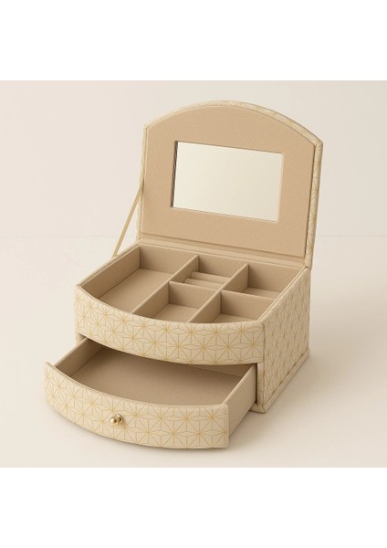 Dekoratif Kadife Takı Bijuteri Mücevher Kutusu Organizer Düzenleyici Krem indirimleri