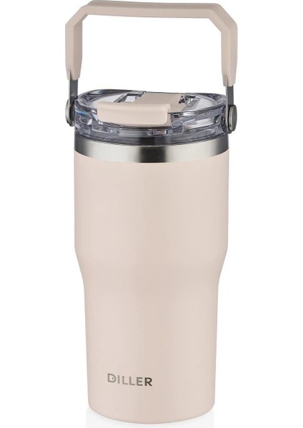 620ML Yeni Koleksiyon Tumbler Pipetli/pipetsiz Kullanım Kulplu Paslanmaz Çelik Termos