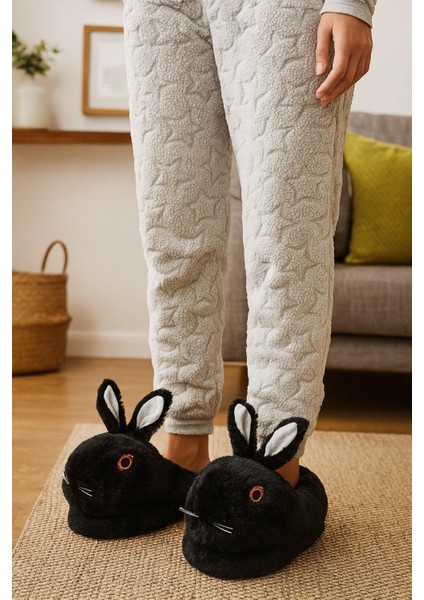 Kadın Hayvanlı Kışlık Peluş Tavşan Panduf Ev Terliği modelleri