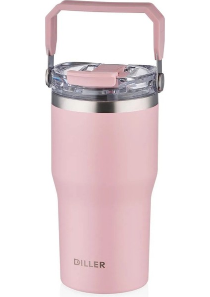 620ML Yeni Koleksiyon Tumbler Pipetli/pipetsiz Kullanım Kulplu Paslanmaz Çelik Termos