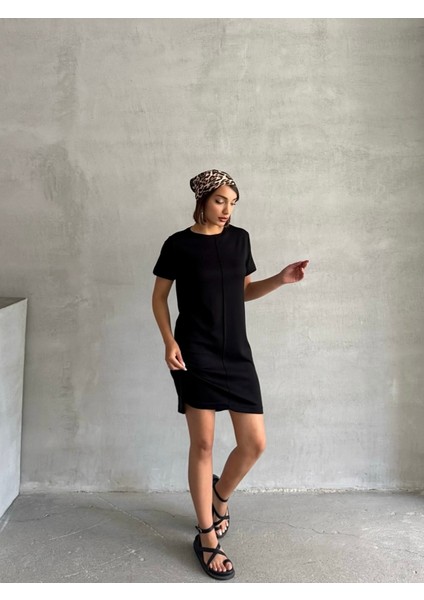 Kadın Bisiklet Yaka Soft Touch Elbise modelleri