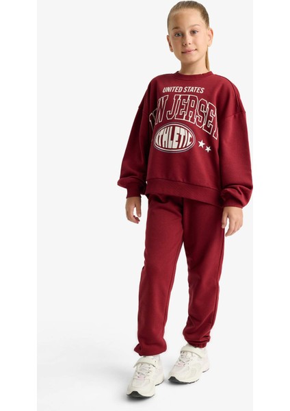 Kız Çocuk 2'li Takım Baskılı Sweatshirt Eşofman Altı E6416A825AU fiyatları