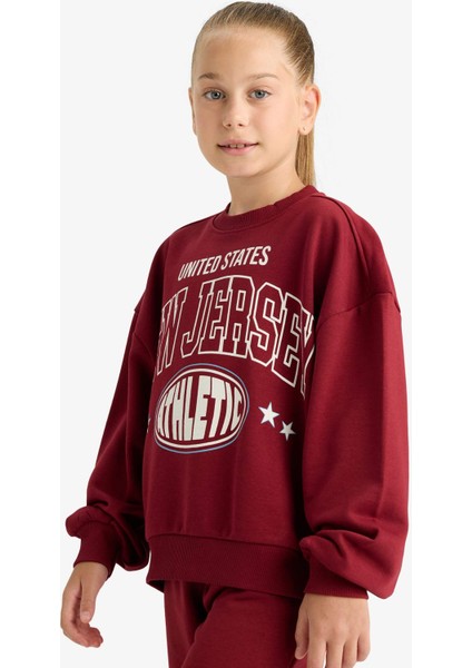 Kız Çocuk 2'li Takım Baskılı Sweatshirt Eşofman Altı E6416A825AU fırsatları