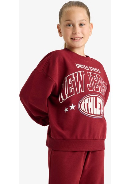 Kız Çocuk 2'li Takım Baskılı Sweatshirt Eşofman Altı E6416A825AU indirimleri