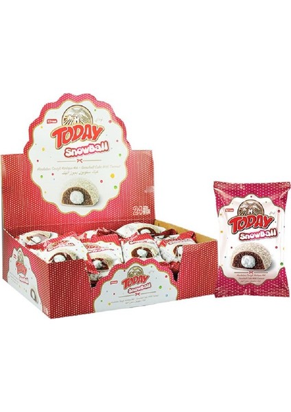 Today Snowball Hindistan Cevizli Kakaolu Kek - 45 gr x 24 Adet, Süt Kremalı Yumuşak Kek, Özel Günler İçin İkramlıklar