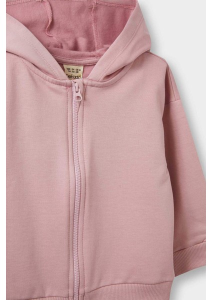 Kız Bebek Kapüşonlu İçi Yumuşak Tüylü Fermuarlı Sweatshirt E8350A525AU fiyatları
