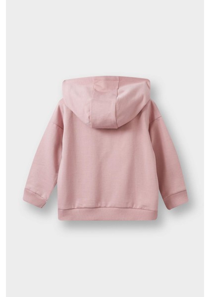 Kız Bebek Kapüşonlu İçi Yumuşak Tüylü Fermuarlı Sweatshirt E8350A525AU modelleri