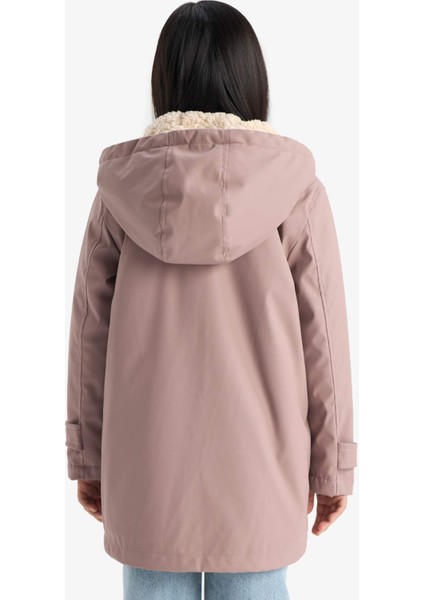 Kız Çocuk Su Geçirmez Kapüşonlu Fermuarlı Yağmurluk C5229A825AU