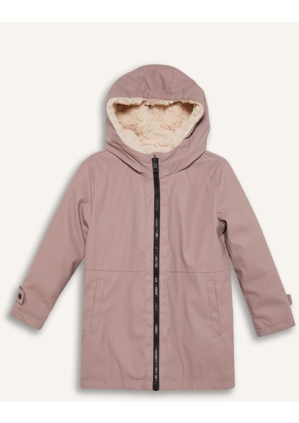 Kız Çocuk Su Geçirmez Kapüşonlu Fermuarlı Yağmurluk C5229A825AU