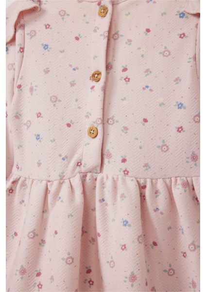 Kız Bebek Çiçekli Uzun Kollu Elbise F4581A525AU fırsatları