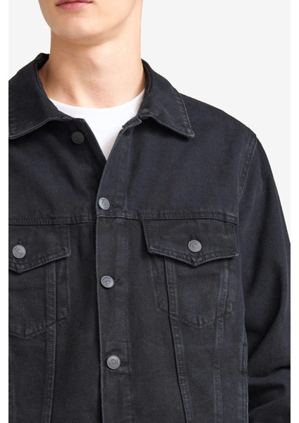 Regular Fit Düğmeli Cepli Denim Ceket F4738AX25AU