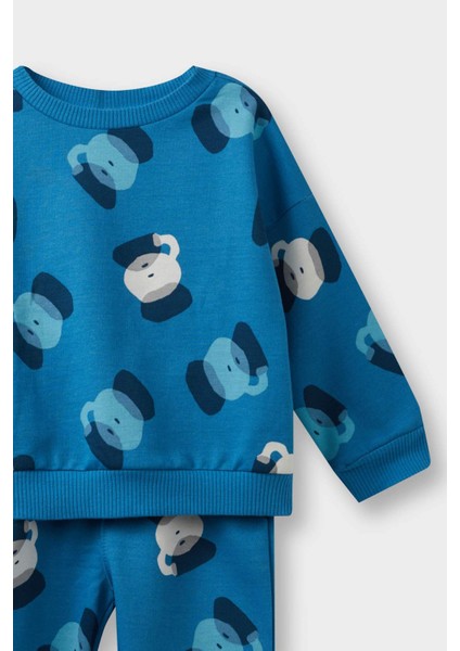 Erkek Bebek 2'li Takım Desenli Sweatshirt Eşofman Altı modelleri