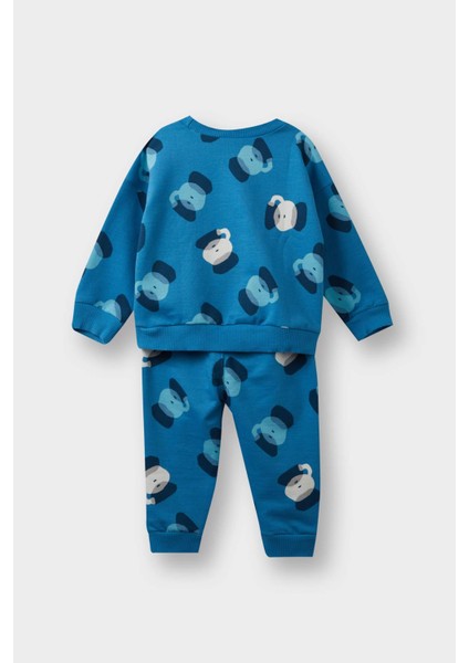 Erkek Bebek 2'li Takım Desenli Sweatshirt Eşofman Altı fırsatları