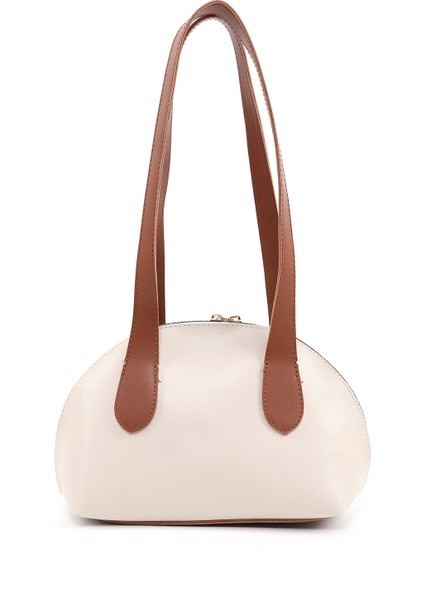 Krem - Taba SHK232 Suni Deri Tek Bölmeli Charm Mini Çanta Aksesuarlı El, Kol ve Omuz Çantası modelleri