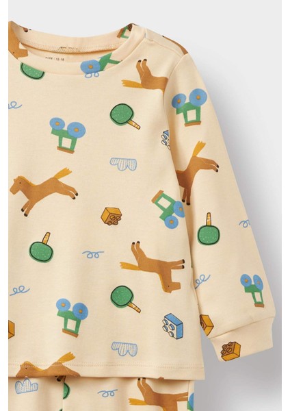 Erkek Bebek Pijama Takımı Desenli Uzun Kollu Üst Uzun Alt F0531A525AU modelleri