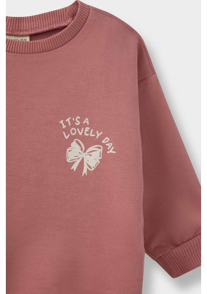 Kız Bebek 2'li Takım Baskılı Sweatshirt Eşofman Altı E8993A525AU modelleri