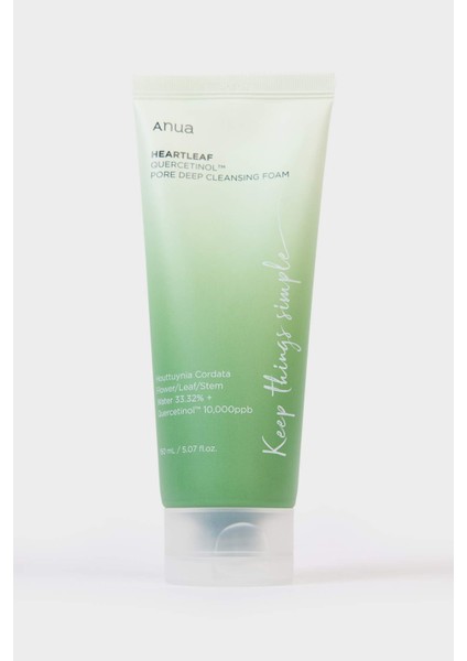 Heartleaf Kuersetinol Derin Gözenek Temizleme Köpüğü 150 ml Hassas Ciltler için Nazik Temizleyici