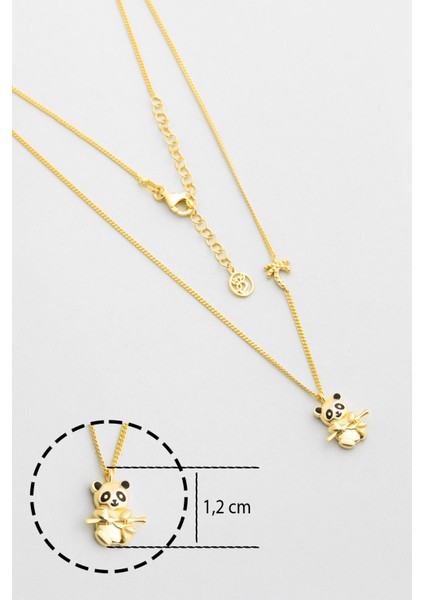 Little Panda 18 Ayar Beyaz Altın Kaplama 46 cm Gümüş Kolye modelleri