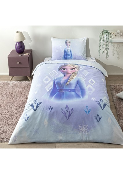 Taç Lisanslı Disney Frozen Diamond Tek Kişilik Pamuk Nevresim Takımı