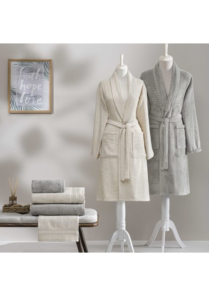 Shine Bamboo Classic Aile Seti Krem Taş