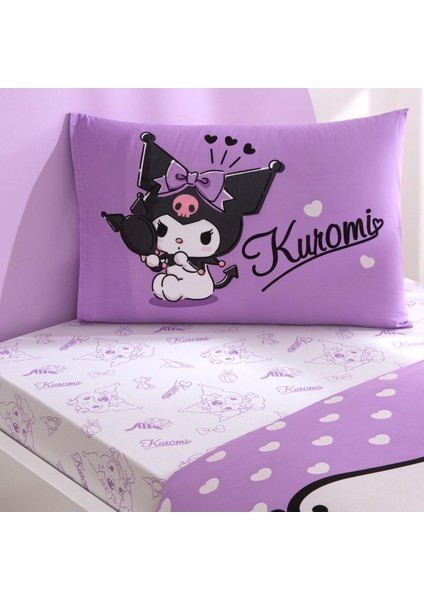 Taç Lisanslı Kuromi Tek Kişilik Pamuk Nevresim Takımı modelleri