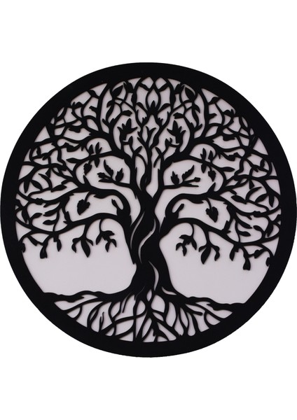 Hayat Ağacı Ahşap Duvar Tablosu, Dekoratif Ağaç Tablosu - 38 cm