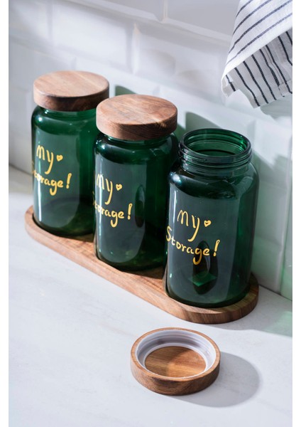 Pierre Akasya Kapaklı Kavanoz Seti - 19 cm modelleri