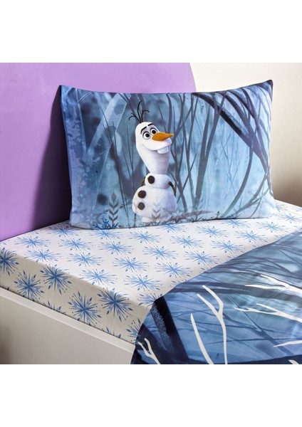 Taç Lisanslı Disney Frozen Winter Tek Kişilik Pamuk Nevresim Takımı modelleri