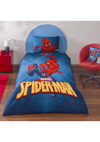 Taç Lisanslı Spiderman Classical Tek Kişilik Pamuk Nevresim Takımı