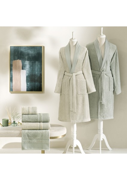 Raya Pure Cotton Pamuk Aile Seti Taş Açık Yeşil