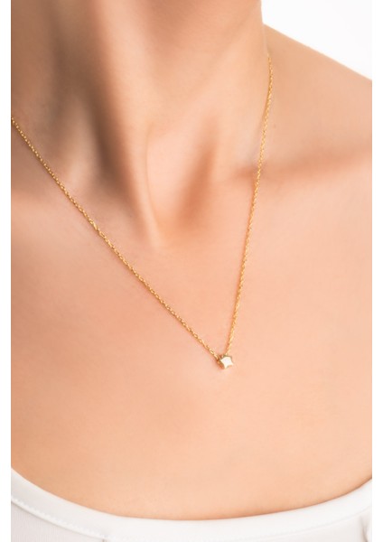 Little Star 18 Ayar Sarı Altın Kaplama 44 cm Gümüş Kolye fiyatları