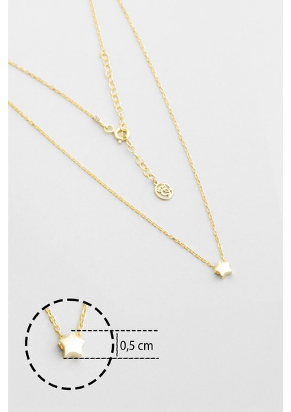 Little Star 18 Ayar Sarı Altın Kaplama 44 cm Gümüş Kolye modelleri