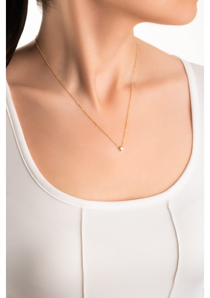 Little Star 18 Ayar Sarı Altın Kaplama 44 cm Gümüş Kolye fırsatları