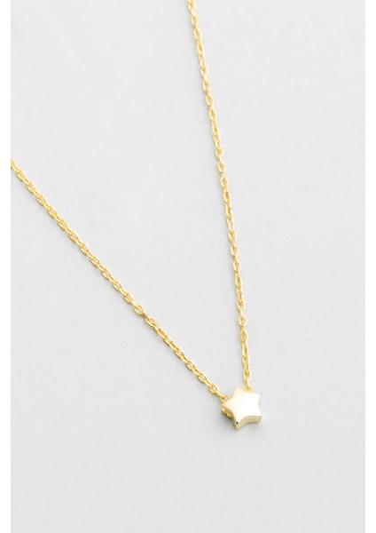 Little Star 18 Ayar Sarı Altın Kaplama 44 cm Gümüş Kolye indirimleri