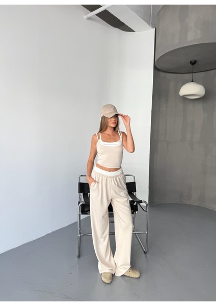 Kadın Çift Kat Detaylı Modal Dokulu Alt Üst Takım