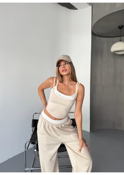 Kadın Çift Kat Detaylı Modal Dokulu Alt Üst Takım modelleri