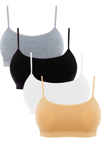 Kadın Sütyen Pedli Ince Ayarlanabilir Askılı Büstiyer (%96 Pamuk - %4 Elastan) modelleri