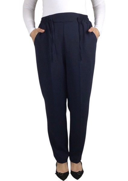Kadın Beli Lastikli Boru Paça Pantolon Tolmera1