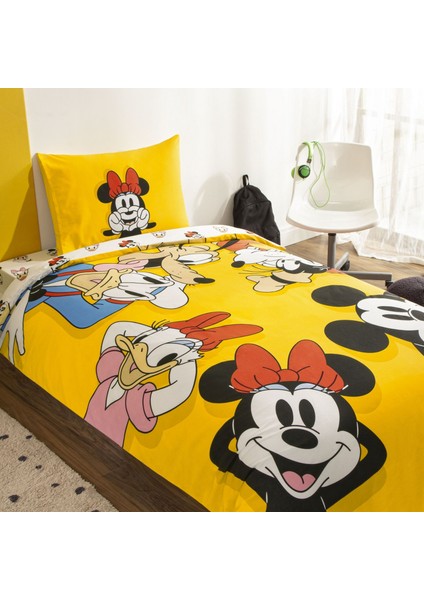 Taç Lisanslı Disney Mickey & Friends Tek Kişilik Pamuk Nevresim Takımı fiyatları