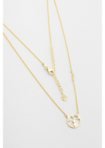 Little Cat 18 Ayar Sarı Altın Kaplama 46 cm Gümüş Kolye