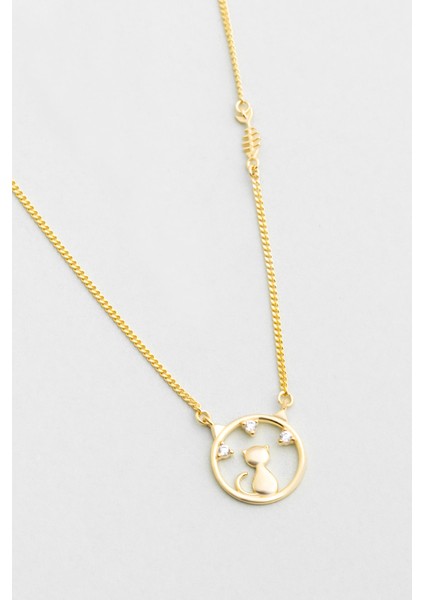 Little Cat 18 Ayar Sarı Altın Kaplama 46 cm Gümüş Kolye indirimleri