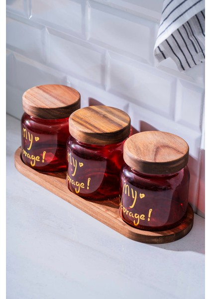 Pierre Akasya Kapaklı Kavanoz Seti - 12 cm