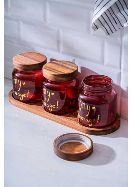 Pierre Akasya Kapaklı Kavanoz Seti - 12 cm modelleri