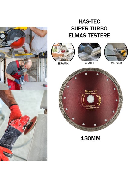 180 mm – Elmaslı Turbo Kesici | Seramik, Porselen, Mermer ve Granit İçin İnce ve Hassas Kesim