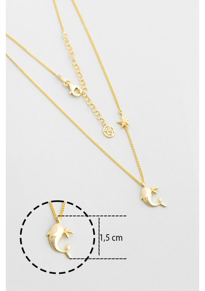 Little Whale 18 Ayar Sarı Altın Kaplama 46 cm Gümüş Kolye modelleri