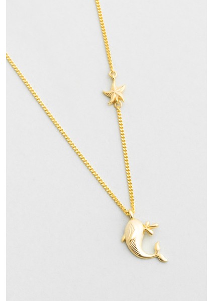 Little Whale 18 Ayar Sarı Altın Kaplama 46 cm Gümüş Kolye indirimleri