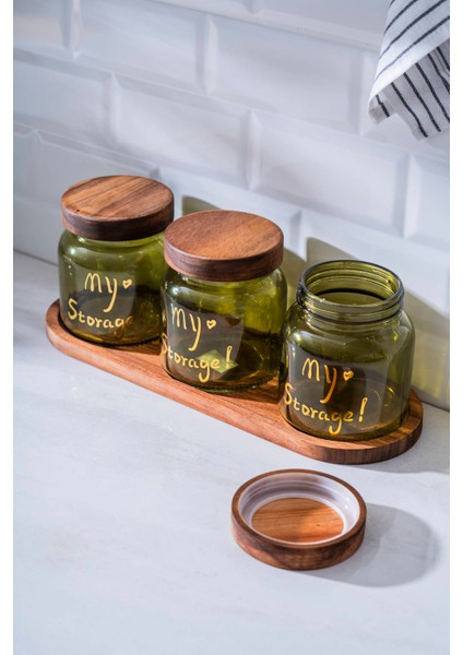 Pierre Akasya Kapaklı Kavanoz Seti - 12 cm modelleri