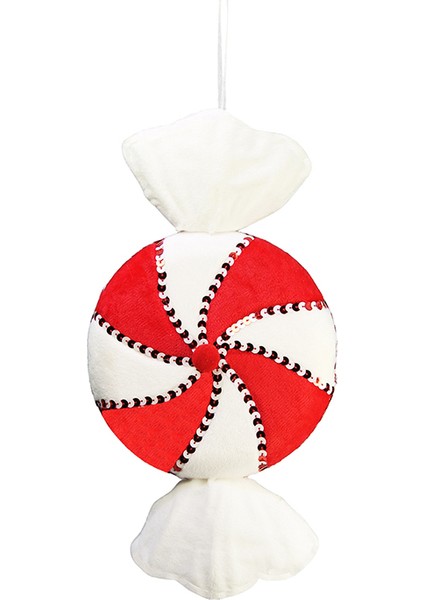 Yılbaşı Süsü Bonbon Şeker Kırmızı Beyaz 35 cm
