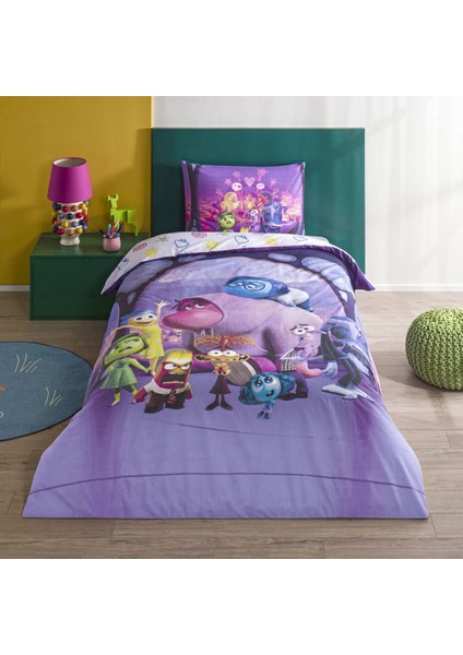 Taç Lisanslı Disney Inside Out 2 Tek Kişilik Pamuk Nevresim Takımı